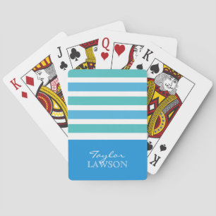 Baralho Stripes — Cartão de jogar monograma personalizado