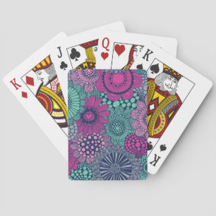 Baralho Stylish bright pattern of gorgeous flowers