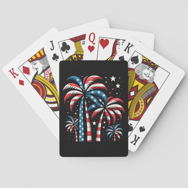 Baralho Summer USA Flag 4 de julho (Verso)
