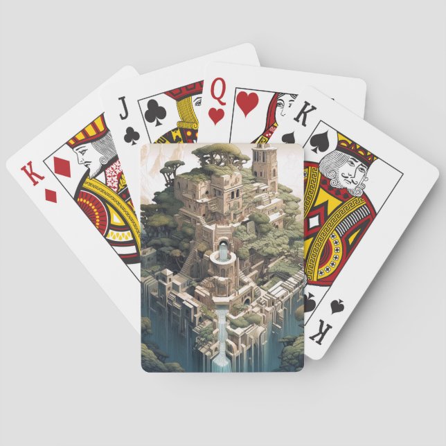 Baralho Surreal Geométrico Paisagem Fantasia Art (Verso)