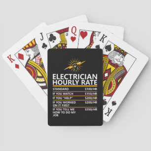 Baralho Tabela de Taxa Horária de Eletricista Engraçada Pr