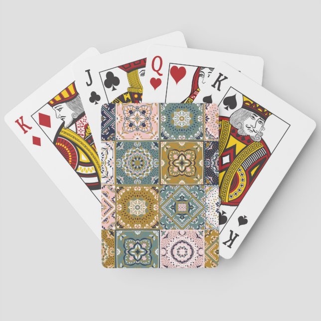 Baralho Talavera Indian: Patchwork, Ethnic Mosaic. (Verso)