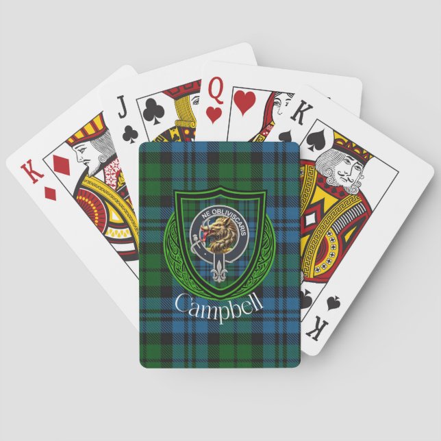 Baralho Tartan e Brasão do Clã Escocês Campbell (Verso)