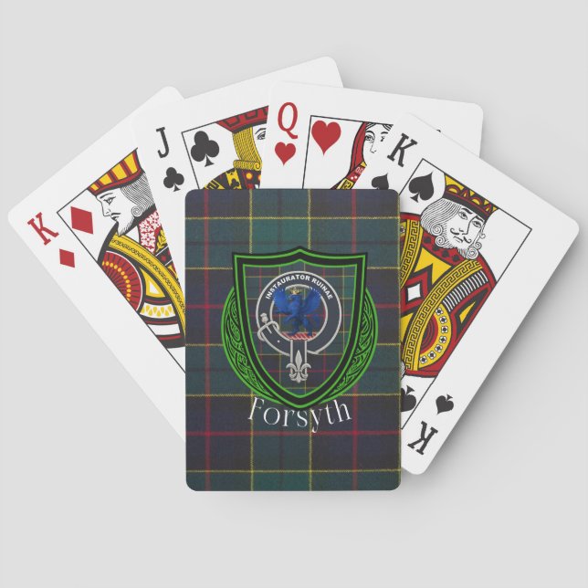 Baralho Tartan e Brasão do Clã Escocês Forsyth (Verso)