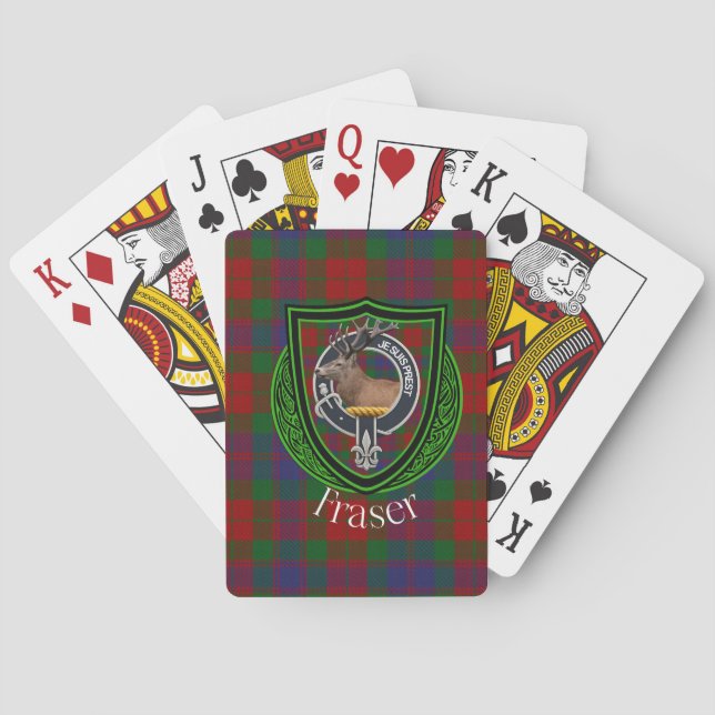 Baralho Tartan e Brasão do Clã Escocês Fraser (Verso)