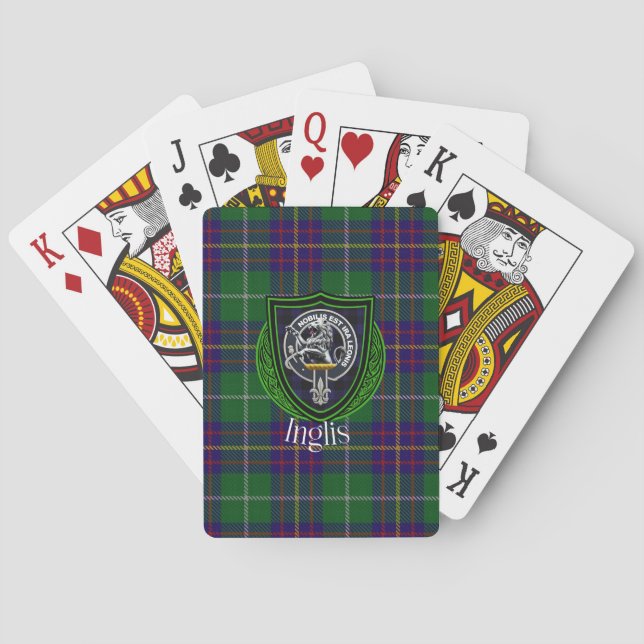 Baralho Tartan e Brasão do Clã Escocês Inglis (Verso)