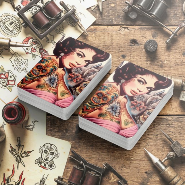 Baralho Tatuagem retrô Pin-up (Criador carregado)