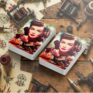 Baralho Tatuagem retrô Pin-up