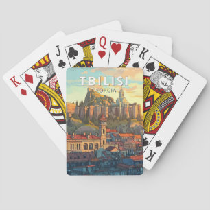 Baralho Tbilisi Georgia Illustration Viagem Art Vintage