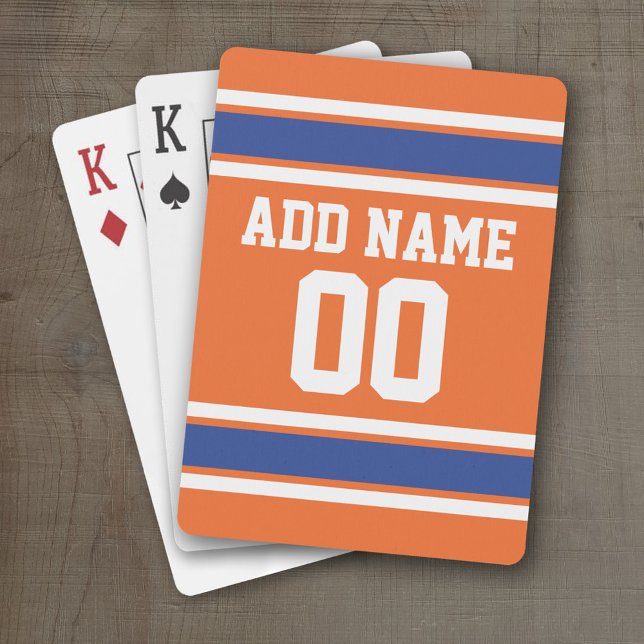 Baralho Team Jersey com nome e número personalizados (Personalized Playing Cards - Sports Jersey Design)