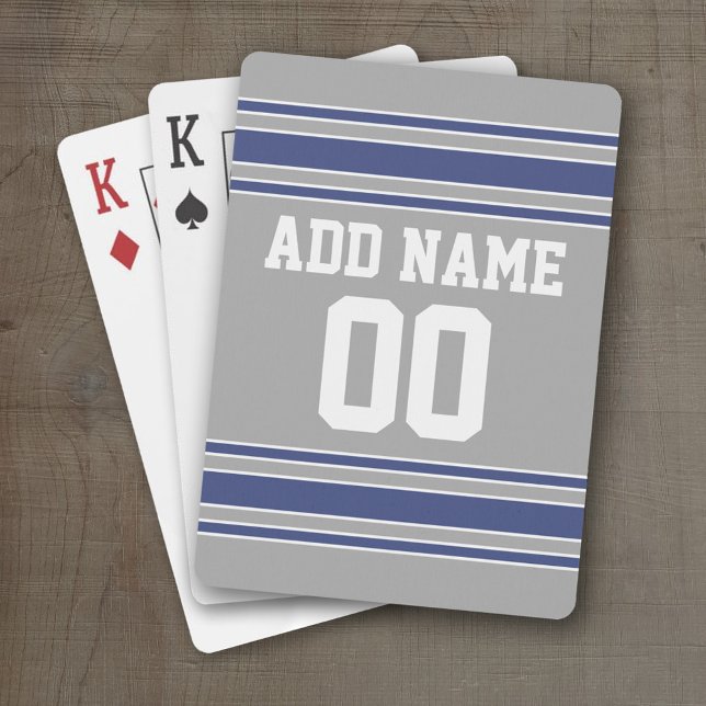 Baralho Team Jersey com nome e número personalizados (Personalized Playing Cards - Sports Jersey Design)