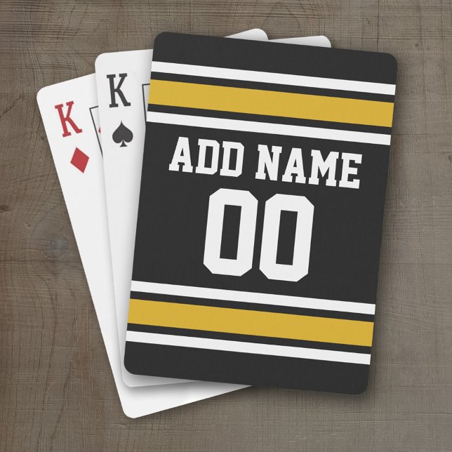 Baralho Team Jersey com nome e número personalizados (Personalized Playing Cards - Sporty Stripes)