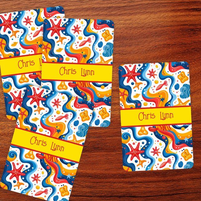 Baralho Tema da praia do Mod Abstrato com Starfish (Criador carregado)