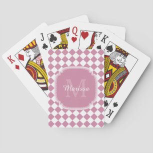 Baralho Tendy Pink e White Checked Monogramed Name