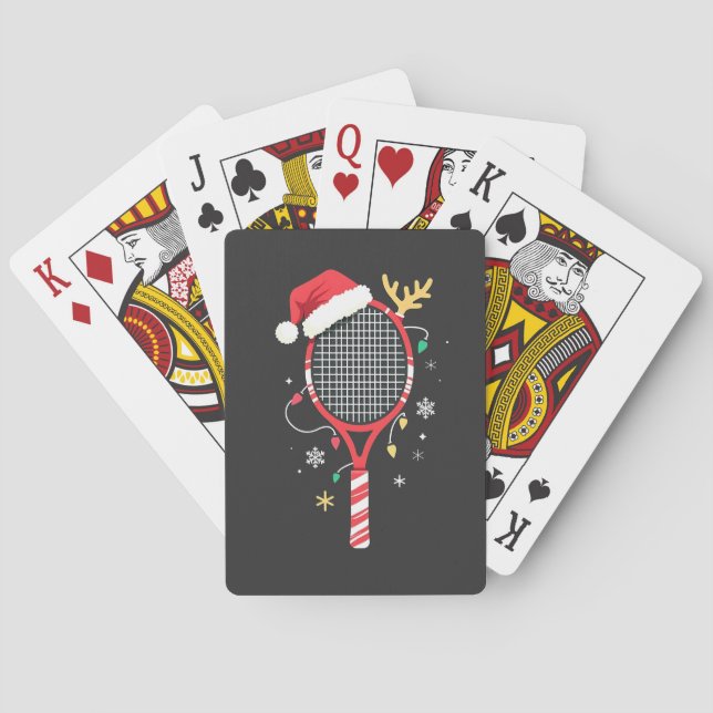 Baralho Tênis Paddle com Papai Noel e Luzes de Natal (Verso)