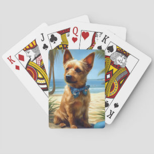 Baralho Terrier Australiano na Praia presente de verão par
