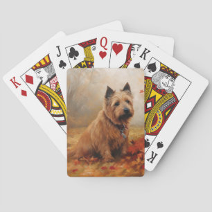 Baralho Terrier Australiano no Outono Folhas Caídas Inspir