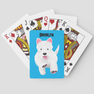 Baralho Terrier cartoon branco fofo de highland ocidental