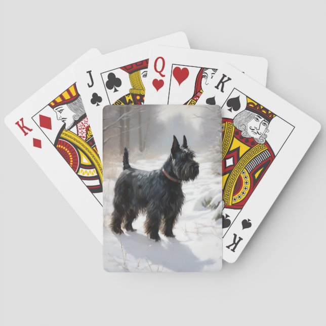Baralho Terrier Escocês Deixe Nevar Natal (Verso)