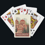 Baralho Tessalónica Agios Pavlos Viagem Art Vintage<br><div class="desc">Viagem de vetor retrovetor de Salónica. Tessalónica é uma cidade portuária grega no Golfo Térmico do Mar Egeu.</div>