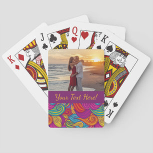 Baralho Teste padrão de onda colorido retro de Swirly do