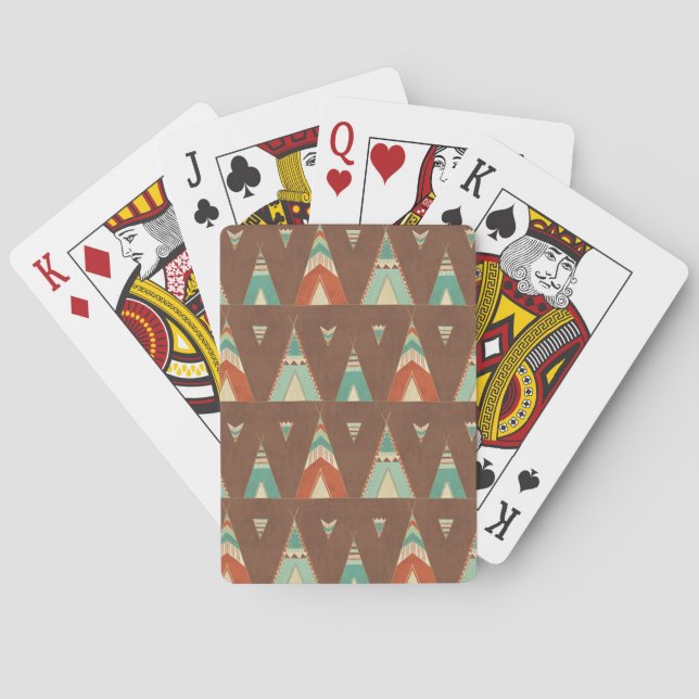 Baralho Teste padrão do Teepee da cerceta de etapa | de (Verso)