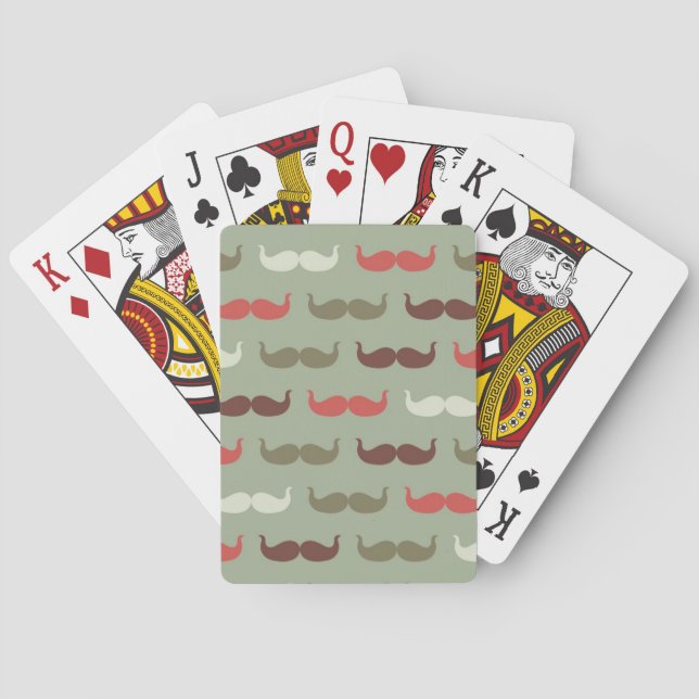 Baralho Teste padrão do vintage com bigode (Verso)