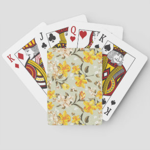 Baralho Teste padrão floral brilhante bonito à moda