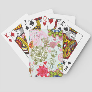 Baralho Teste padrão floral no estilo retro 2