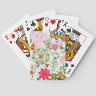 Baralho Teste padrão floral no estilo retro 2