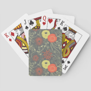 Baralho Teste padrão floral retro
