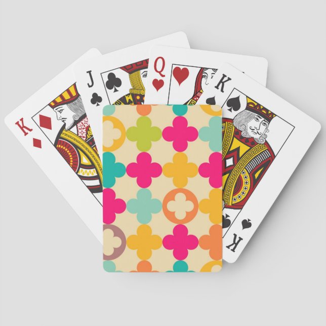 Baralho Teste padrão medieval do rosette do vintage (Verso)