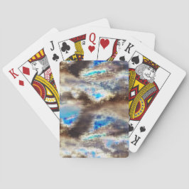 Baralho Textura manchada azul e castanha numa lenhosa áspe