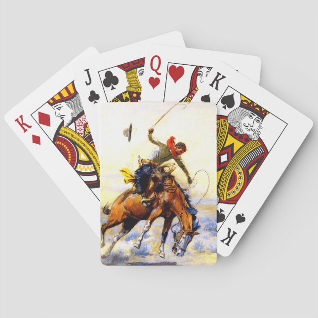 Baralho "The Bucker" Arte Ocidental de Charles M Russell (Verso)