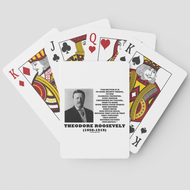 Baralho Theodore Roosevelt Atreve-se a citar coisas podero (Verso)