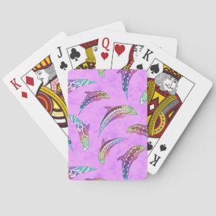 Baralho Tie Dye Pink Marine Animals Dolphins Marlins