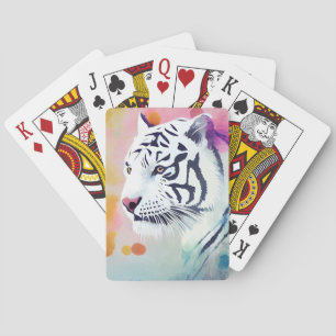 Baralho Tigre Branco Natureza Selvagem Pintura De Artes An