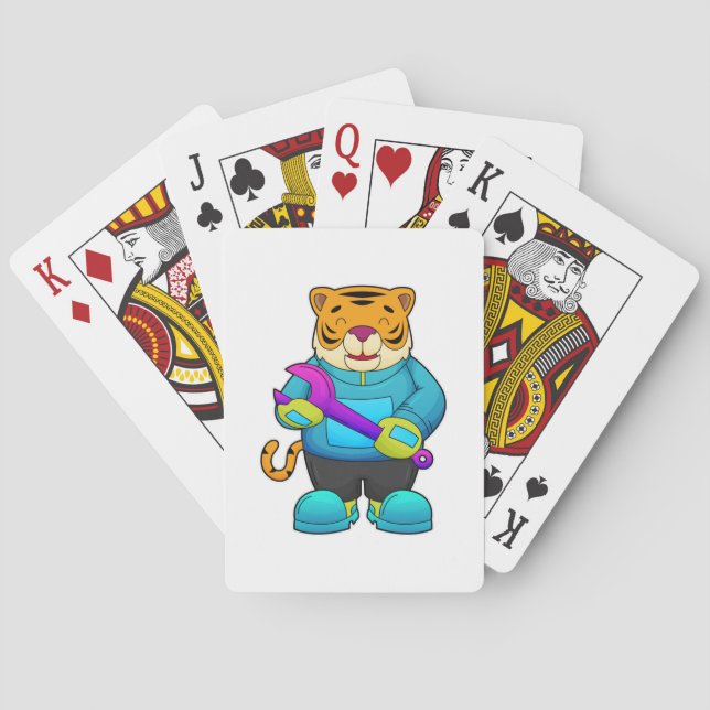 Baralho Tigre como Mecânico com Chave de Grifo (Verso)