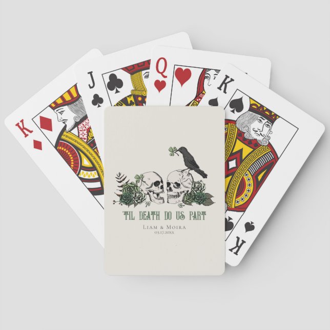 Baralho Til Death Green Gothic St Patricks Skull and Rosas (Verso)