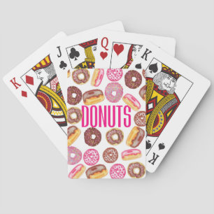 Baralho Tipografia cor-de-rosa da rosquinha e rosquinhas