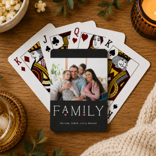 Baralho Tipografia Preta de Coração de Família Foto