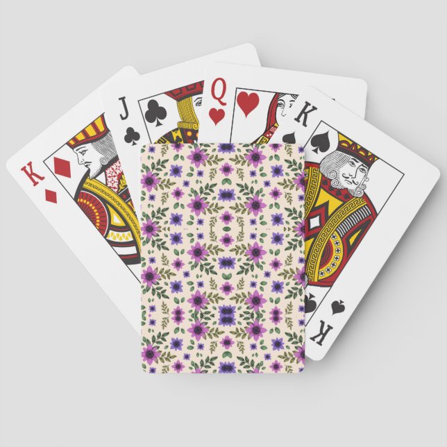Baralho Top image shows cards with a floral back and face  (Verso)