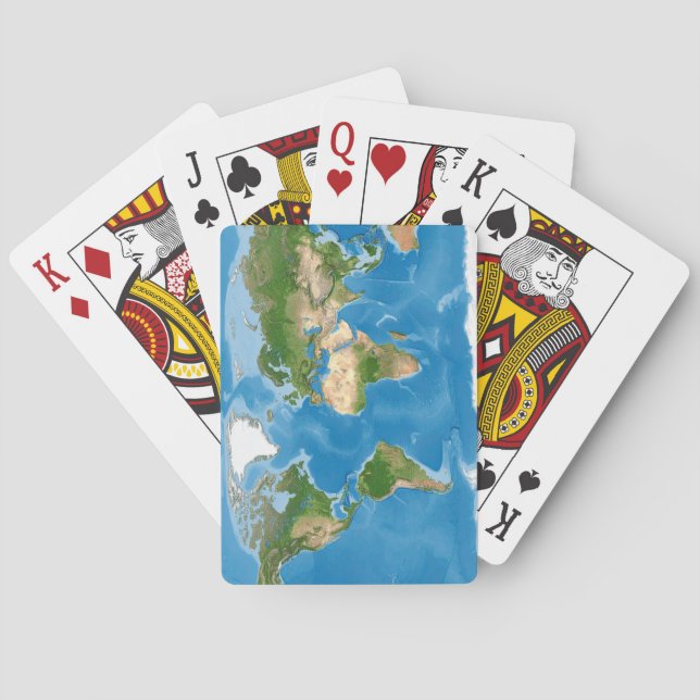 Baralho Topographic World Map Earth Illustration (Verso)