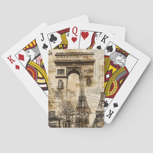 Baralho Torre Eiffel Paris França Romântico Vintage  (Verso)