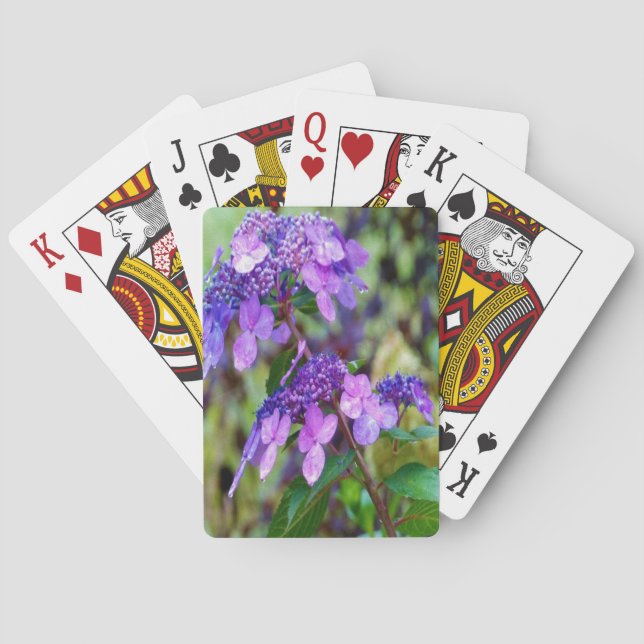 Baralho Torre Roxo e Flor de Hydrangea Shout (Verso)