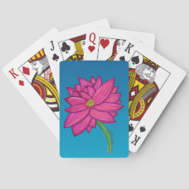 Baralho Tote Flor Rosa Fúcsia com fundo azul