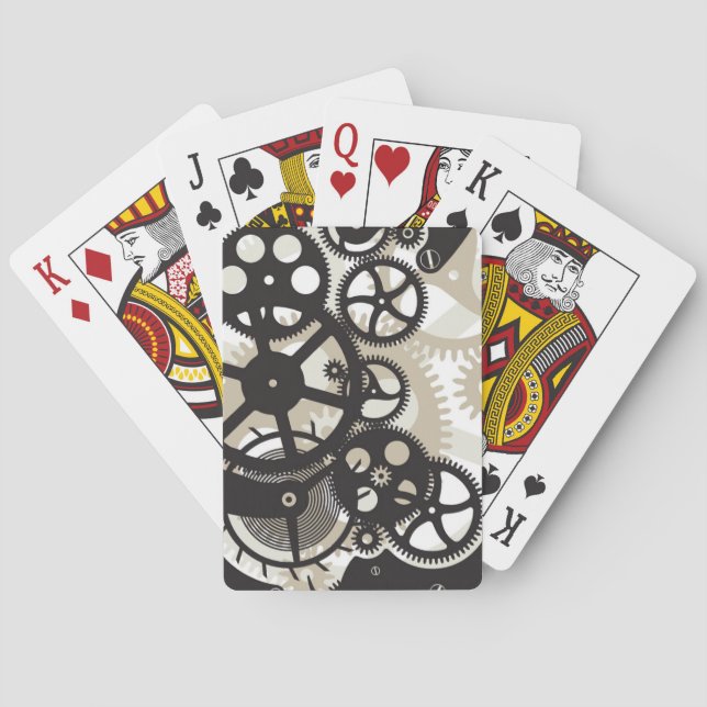 Baralho Trabalho das rodas da roda denteada (Verso)