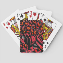 Baralho Trabalho de arte Floral Vermelho e Negro, de captu