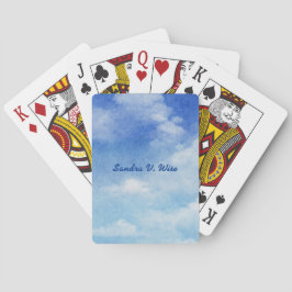 Baralho Tranquil Sky Dreams Aquarela Azul e Branco