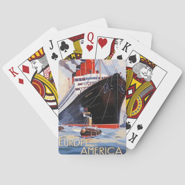 BARALHO TRANSATLÂNTICO CUNARD AQUITANIA (Verso)